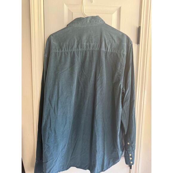 Men’s True Grit Cotton Western Corduroy Button Up Pearl Snap Green size XXL - Picture 6 of 7